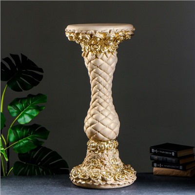 Колонна декоративная «Розы», под слоновую кость, 85×40×40 см