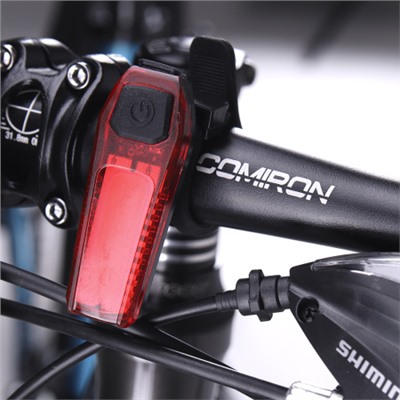 Фонарь задний COMIRON TA08 корпус: ABS, IPX4; свет: 12LED, 80lm; аккум: 150mAh, USB; пять режимов. /уп 400/