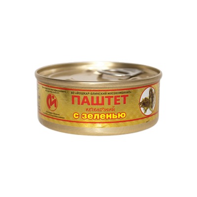 Консервы мясные Паштет печеночный с зеленью №1 с ключом, 100 г