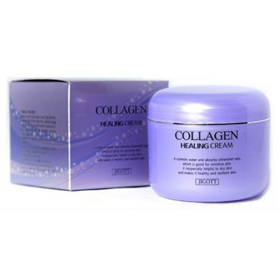 Ночной крем для лица с коллагеном Jigott Collagen Healing Cream