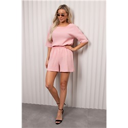 Костюм летний розовый с шортами Кейти №1