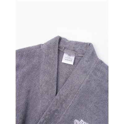 Халат махровый мужской «Этель. Лучший папа», размер 52-54, серый