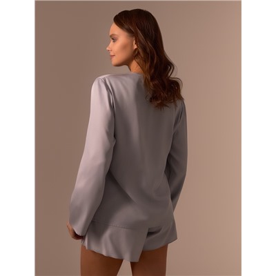Пижама женская (рубашка, шорты) SL HOME Modal Home, серая