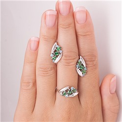 Серебряное кольцо с разноцветными фианитами 920