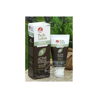 Отбеливающая зубная паста с бамбуковым углем от Twin Lotus, Toothpaste Active Charcoal, 100 гр
