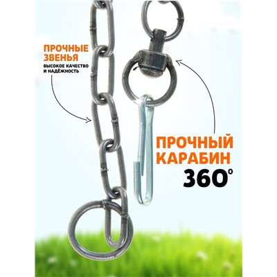 Цепь для привязи собак, 5 м, калибр 3×21 мм, черная