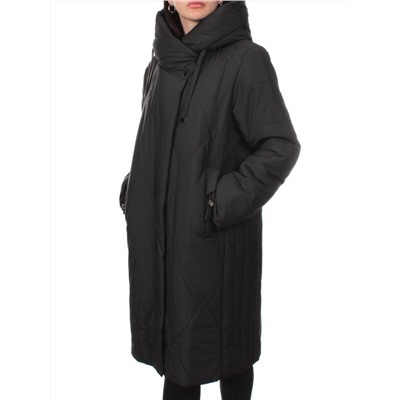 1119 BLACK Пальто зимнее облегченное женское (холлофайбер 150 гр.)