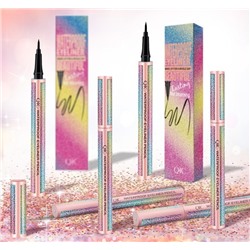 (ЗАМЯТА КОРОБКА) Стойкая подводка-фломастер в блестящем футляре QIC Waterproof Eyeliner