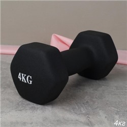 Гантель неопреновая Woohooo Warm Up / WU-4В / 4 кг / черный / уп6