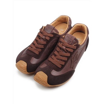 03-A885-5 BROWN Кроссовки женские (натуральная кожа, натуральная замша)