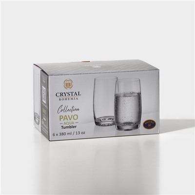 Набор стеклянных стаканов для воды PAVO AQUA, 380 мл, 6 шт