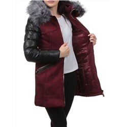 5157 BURGUNDY Дубленка с мехом
