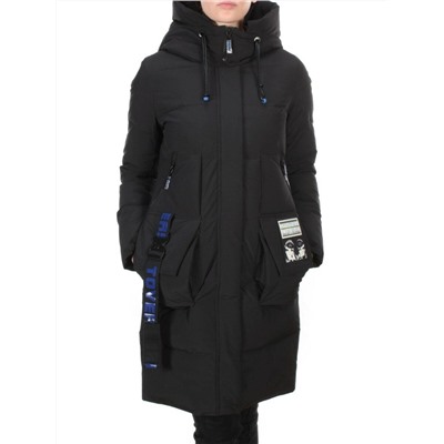 20-901 BLACK Пальто зимнее женское HAPPYSNOW (150 гр. холлофайбера)