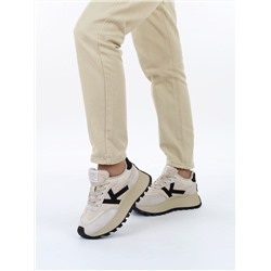 03-PDH340-2 APRICOT Кроссовки демисезонные женские (натуральная замша, натуральная кожа, текстиль)