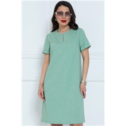 Платье короткое с разрезом в цвете фисташка