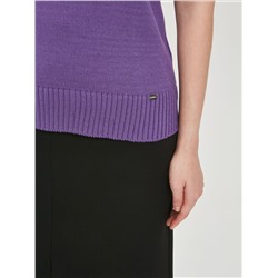 Футболка-поло вязаная фиолетового цвета
