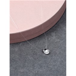 Кулон на леске «Капля росы», L=35 см, белый в серебре