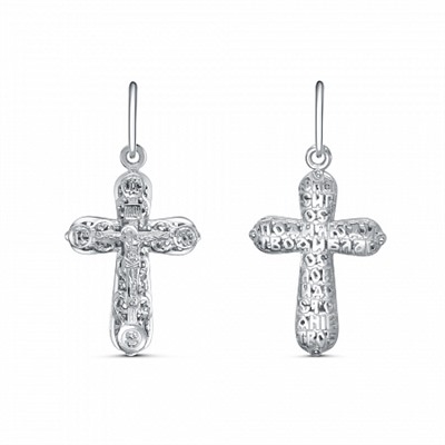 Крест из серебра литье белый