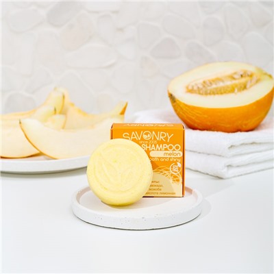 Твёрдый шампунь Melon (с экстрактом дыни, гладкость и блеск), 80 г