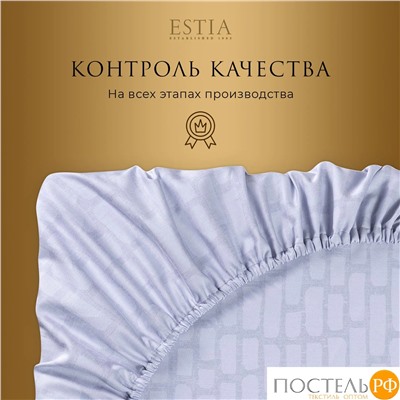 Estia ЭНТОН Простыня на резинке 160х200+30, 1 пр., хл./сатин серый