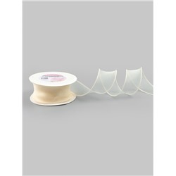 Лента капроновая «Волна», с блеском, 40 мм, 10±1 м, сливочная №3