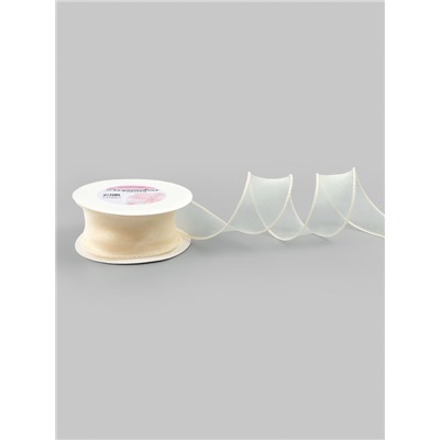 Лента капроновая «Волна», с блеском, 40 мм, 10±1 м, сливочная №3