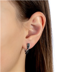 Серьги с фианитом родированные серебро 925*
