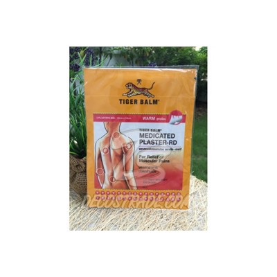 Согревающий и обезболивающий пластырь (красный) от Tiger Balm, Medicated Plaster Warm Red, 2 шт 10x14 см