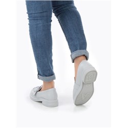 03-PDJ71-3 LT. GRAY Лоферы женские (натуральная кожа)