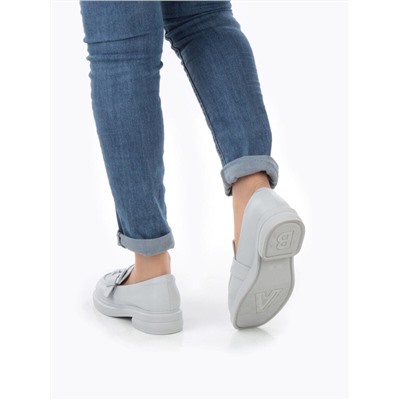 03-PDJ71-3 LT. GRAY Лоферы женские (натуральная кожа)