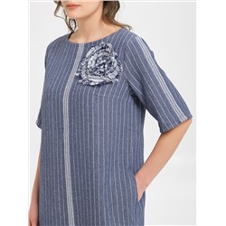 Платье сине-серое в полоску