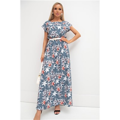 Длинное серое платье Дарья №105