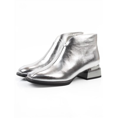 01-B50B-96C GREY/SILVER Ботинки демисезонные женские (натуральная кожа, байка)