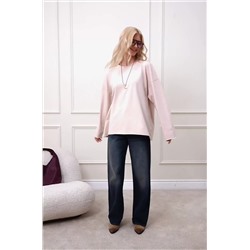 Женский лонгслив оверсайз из футера двухнитки Happyfox