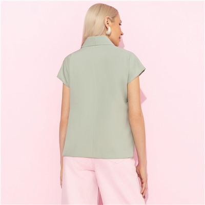 Блуза с драпировкой на запах, На пике изящества (зеленый)