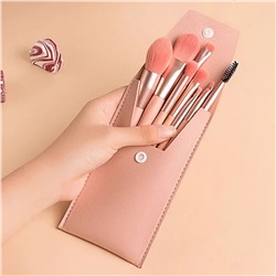 Nail Art Набор профессиональных кистей для макияжа в пенале из экокожи, в ассортименте, 8 шт.