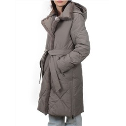309 GRAY Пальто зимнее стеганое женское (200 гр. холлофайбер, натуральная норка)