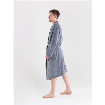 Халат махровый мужской «Этель. Лучший папа», размер 52-54, серый