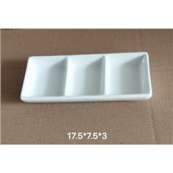 Блюдо менажница 3 секции 17,5 см / WE-917 /уп 48/