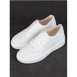 05-HY14-2D WHITE Кроссовки женские (натуральная кожа)