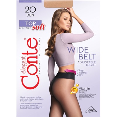 CONTE TOP SOFT 20 Колготки женские для чувствительной кожи с регулируемой посадкой