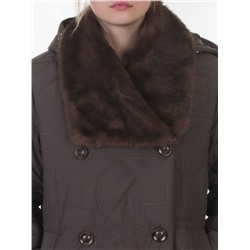A617 GRAY/BROWN Пальто зимнее женское (верблюжья шерсть, 120 гр. холлофайбер)