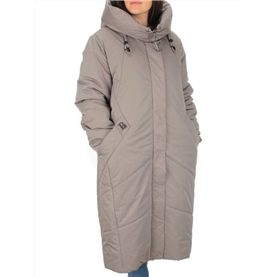 M-9070 GRAY/BEIGE Пальто зимнее женское CORUSKY (верблюжья шерсть)