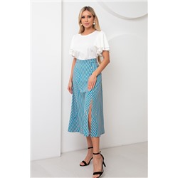 Белая трикотажная блузка с рукавами-крылышками Эльфина №2