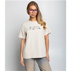 Футболка #КТ6117, светло-бежевый