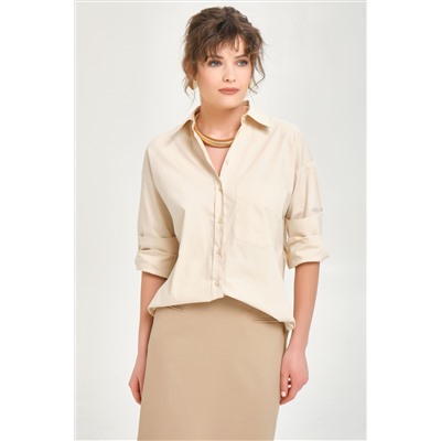 Блузка прямая в цвете экрю