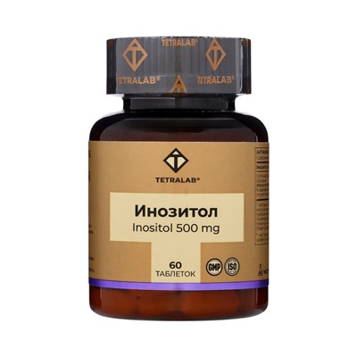 Инозитол TETRALAB, поддержка работы мозга, нервной системы и обмена веществ, 500  мг, 60 таблеток