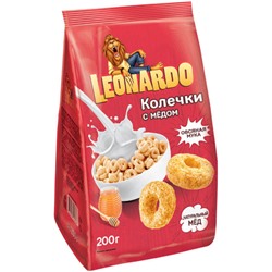 «Leonardo», готовый завтрак «Колечки с мёдом», 200 г