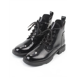 01-M43-13 BLACK Ботинки демисезонные женские (натуральная кожа)
