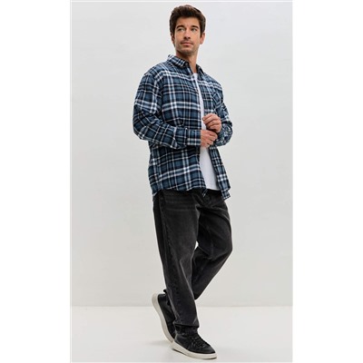 Рубашка F521-0460 blue-white